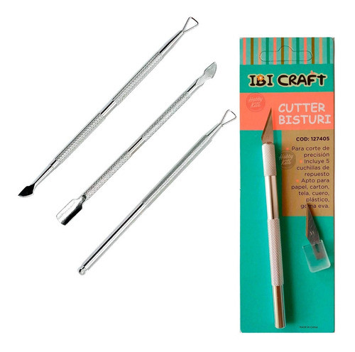 Devastador Repujador Bolillo Metalico Cutter Para Plastilina 0