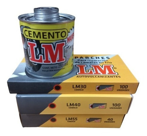 Kit Cemento Solucion 240 Parches Camaras Inicio Gomeria Lm 1