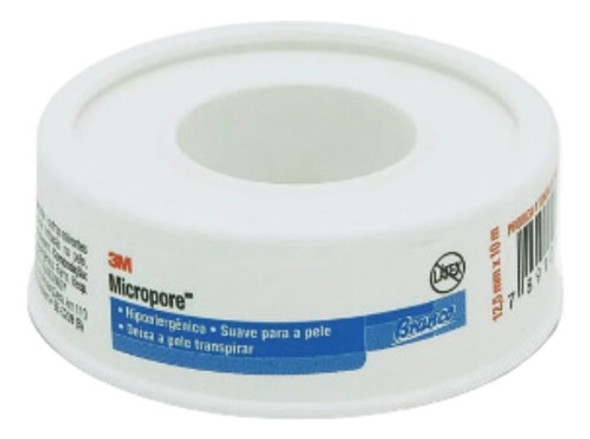 Fita Micropore 12,5mm X 10m Hipoalergênica Branca 3m Unid 1