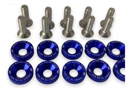 Arandelas Aluminio Moto Auto Ftx 6mm M6 X10 Unidades Azul 0