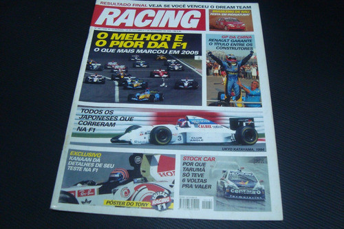 Revista Racing 182 / Poster Tony Kanaan Renault Stock Taruma 0