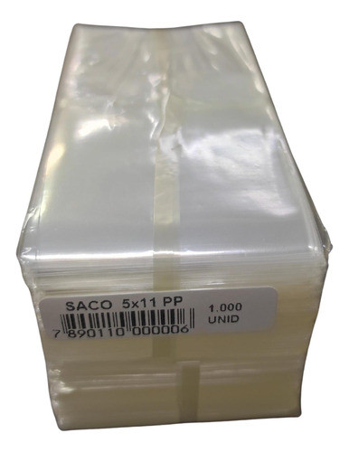 Saco Saquinho Brilhante Pp 5x11 Pacote C/3.000 Polipropileno 1