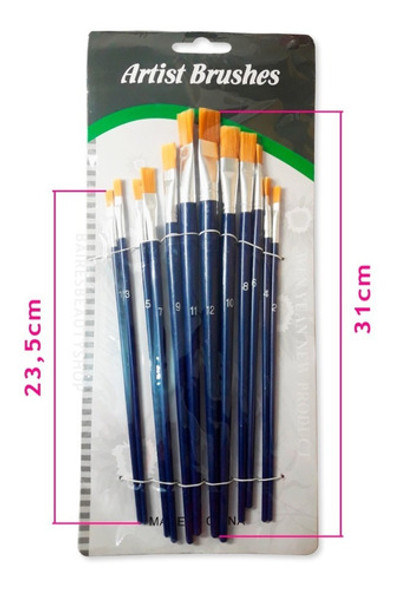 Kit Pinceles Artísticos Oleo Acrilico Pintura Maquillaje X12 1