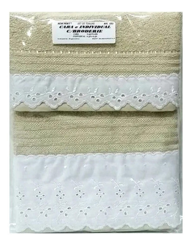 Juego De Toalla Y Toallita Individual Con Broderie New Port 0