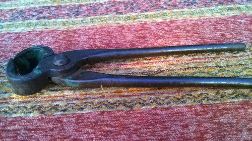 Antiguo Tenaza Grande Robusta Con Sello Alambrador 33 Cm 1
