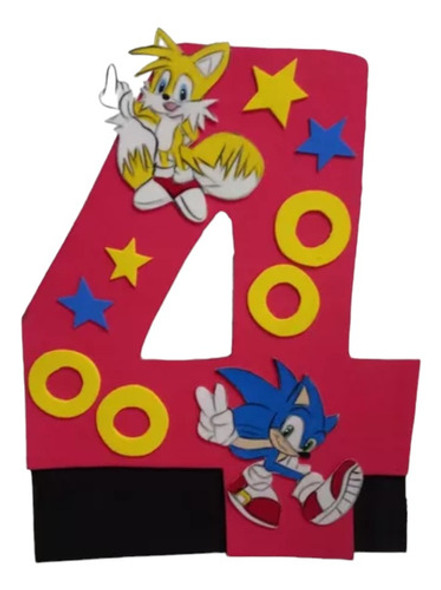 Imagen Números Sonic Para Decorar La Mesa 0