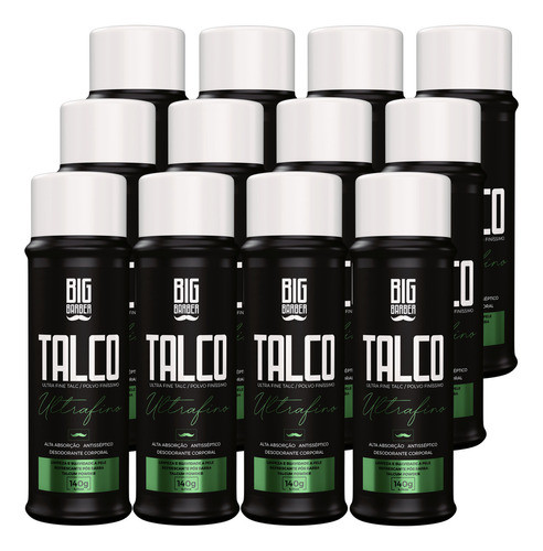 Talco Pó Ultrafino Big Barber 140g Toque Aveludado 12 Unidad 0