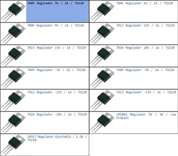 To220 Regulador 5v Voltaje Tension Lm7805 L7805 Positivo 1