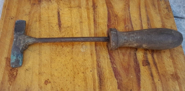 Antiguo Soldador De Estaño Con Cabo De Madera. Genial 0