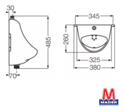 Mingitorio Piazza Loza Urinario Sanitario Oval Blanco B601 1