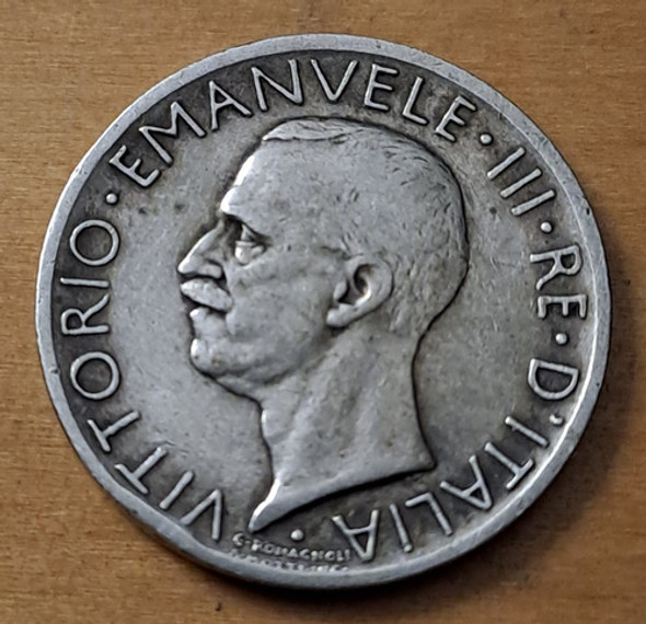 Italia Moneda 5 Liras 1927. Vittorio Emanuele Lll. Plata 1 Italia Moneda 5 Liras 1927. Vittorio Emanuele Lll. Plata 1