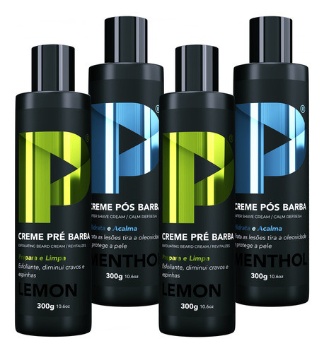 Kit Creme Pré E Pós Barba Play Barber Limpador Facial 4 Unid 0