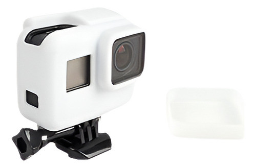 Silicona Blanca Carcasa Protectora Caso Tapa Tapa + Gopro He 0