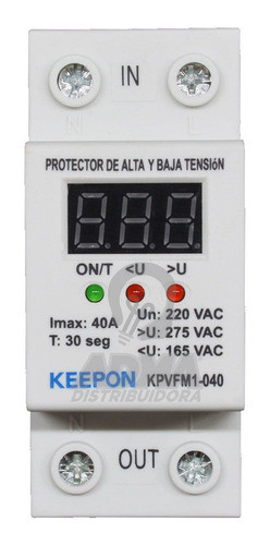 Protector De Tension 40a Monofasico Digital Volt Keepon 1