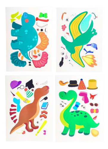 Stickers Autoadhesivos Didactico X4 Dinosaurio Souvenirs 0