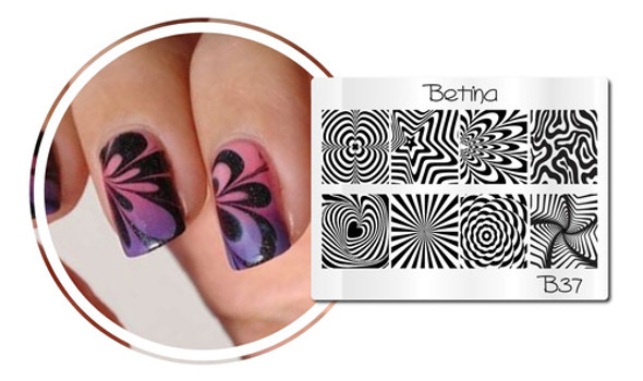 Placa Para Carimbos De Decoração De Unhas Betinna B37 Marble 0 Placa Para Carimbos De Decoração De Unhas Betinna B37 Marble 0