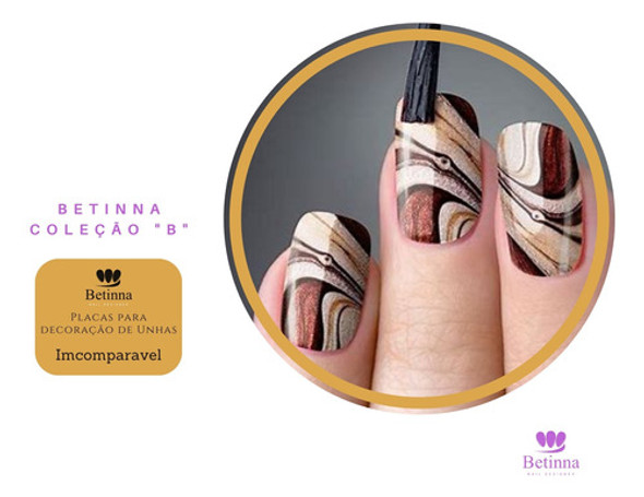 Placa Para Carimbos De Decoração De Unhas Betinna B37 Marble 1 Placa Para Carimbos De Decoração De Unhas Betinna B37 Marble 1