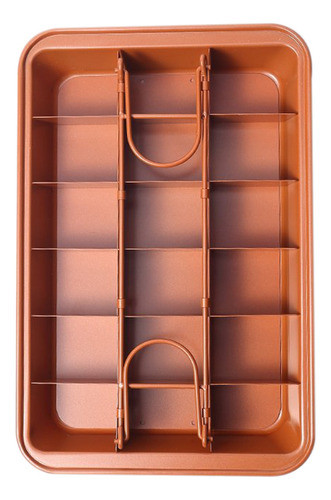Forma De Brownie Antiaderente Com Divisórias, Resistente Div 0