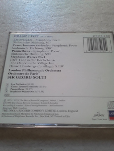 Liszt - Les Preludes - London Orch. Georg Solti - Cd / Kktus 1
