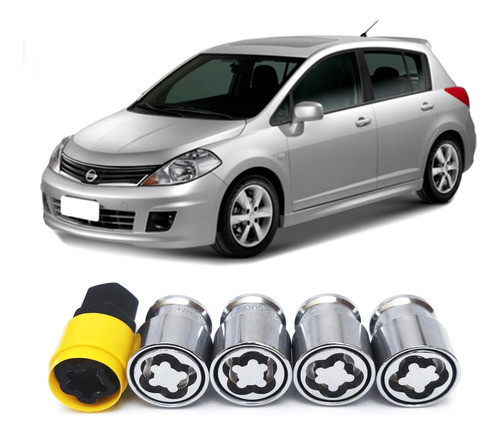 Trava Parafusos Porca Antifurto Rodas Nissan Tiida Todos 0