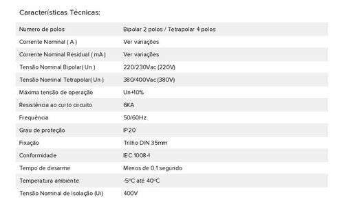 Idr Tetrapolar 100a Corrente De Fuga 30ma 1