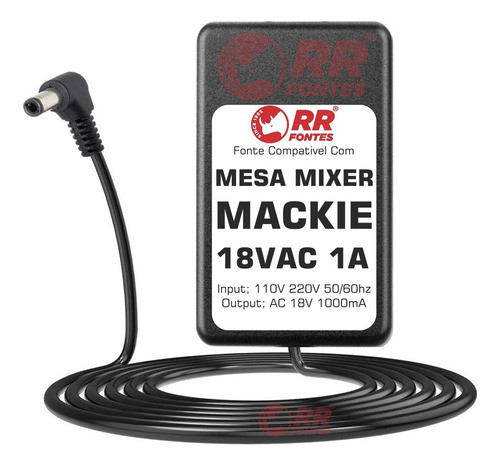 Fonte Ac 18vac 1a Para Mesa De Som Mackie Mix5 Mix8 Mix12fx 1