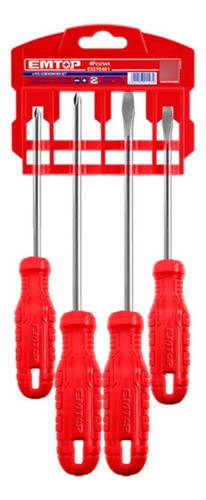 Juego Destornilladores 4pc Planos Phillips 100 125mm Emtop 0
