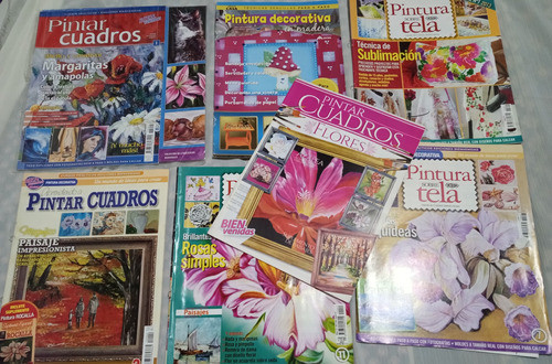 Lote X7 Revistas Pintura Sobre Tela Con Moldes Palermo Envio 0