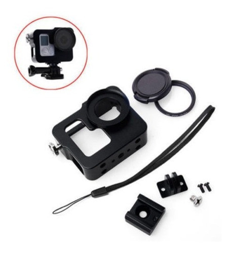 Negro Carcasa Caso Marco Con Tapa Para Cámara Gopro Hero3 La 0