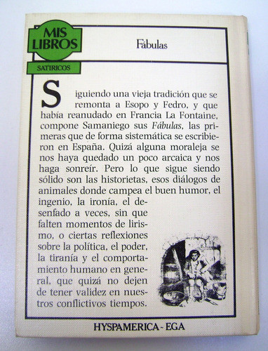 Fabulas Samaniego Coleccion Mis Libros Hyspamerica Ok Boedo 1