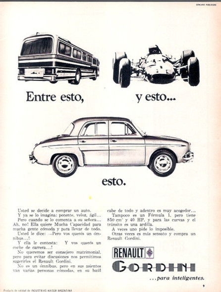 Antigua Publicidad Renault Gordini 0 Antigua Publicidad Renault Gordini 0