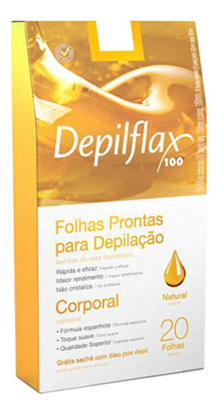 10cx Folhas Prontas Depilação Corporal Depilflax Natural 20u 0