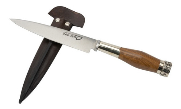 Cuchillo Cabo Madera Y Doble Virola De Alpaca Hoja Acero Ino 0