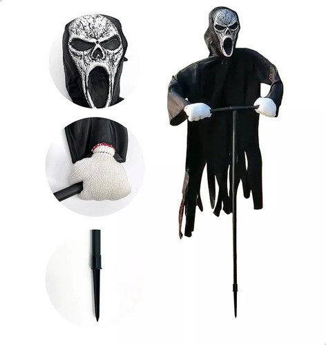 Decoracion Halloween Fantasma Volador Flotante Con Estaca 0