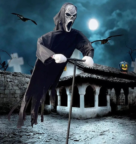 Decoracion Halloween Fantasma Volador Flotante Con Estaca 1