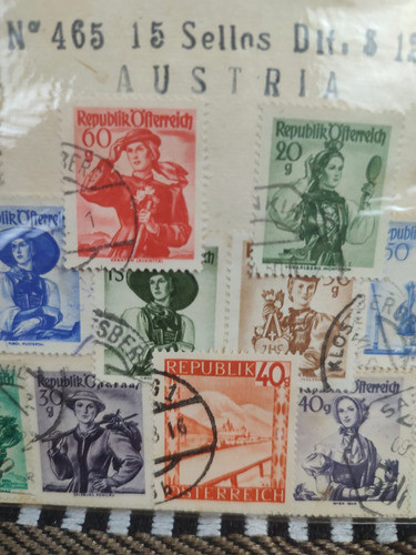 Antiguas Estampillas De Austria X 15 Un 1