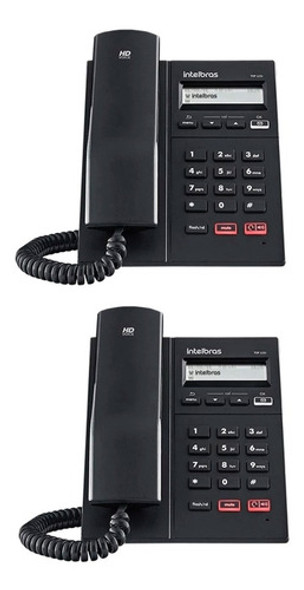 Kit 2 Telefone Ip Intelbras Tip 125i C/ Display 1 Conta Sip 0