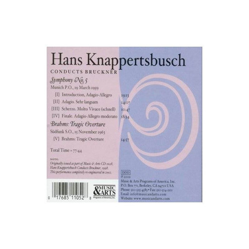 Bruckner/brahms/knappertsbusch/munich Po Knappertsbusch Cond 1