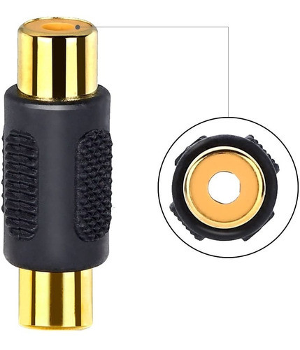 Adaptador - Rca Hembra A Rca Hembra - Audio Y Video - Dorado 1