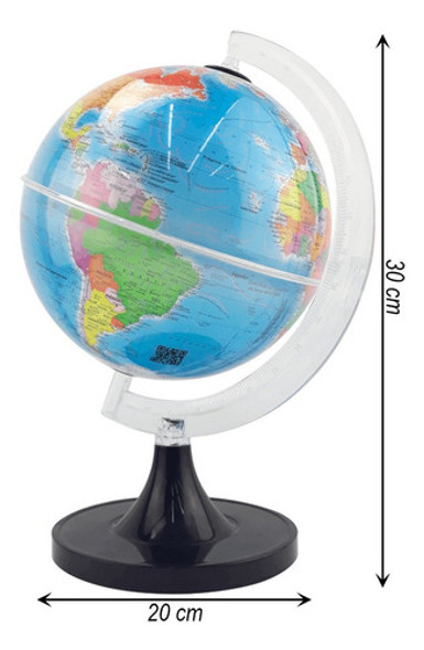 Globo Terrestre Giratório Mapa Mundi Português 21cm Bivolt 1