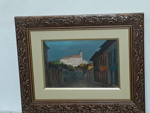 2254- Nicola Petti. Osc 29x25cm C/mold. Paisagem Com Igreja. 0
