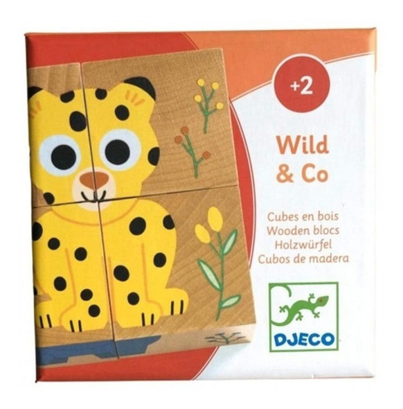 Puzzle 6 Lados Madera Animales Djeco Cadaques Kids 1