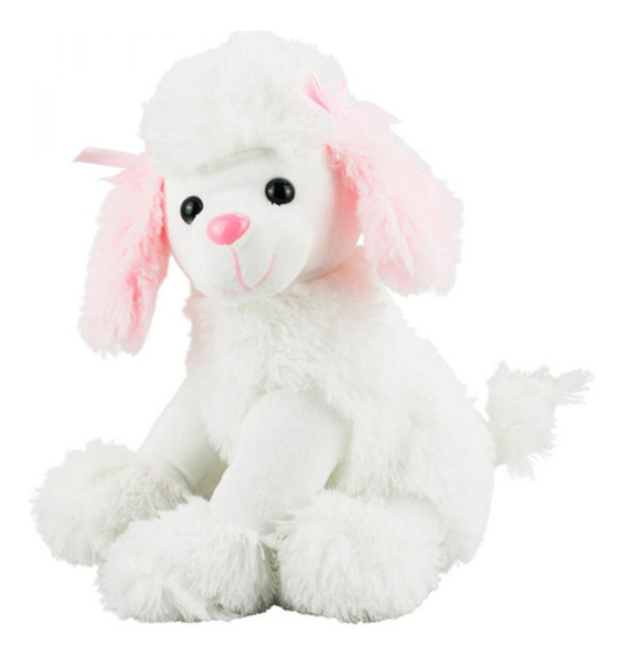 Cachorro Poodle Branco Sentado 27cm - Pelúcia 0