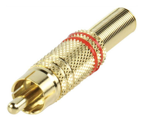 Ficha Plug Rca Conector Macho Metalico - Rojo 0