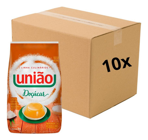 Kit 10 Un Açúcar Granulado Doçúcar União 1kg 0 Kit 10 Un Açúcar Granulado Doçúcar União 1kg 0