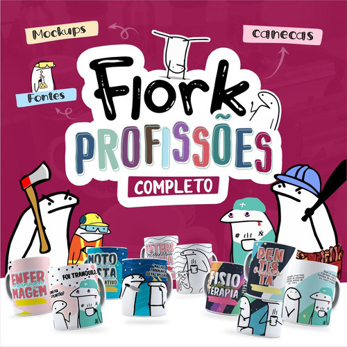 100 Artes Caneca Flork Profissões Arquivos Sublimação Png 1