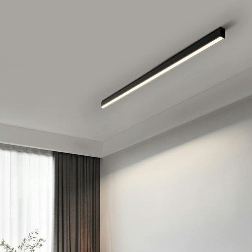Lámpara Techo Moderna Simple Negra Lineal Iluminación 1