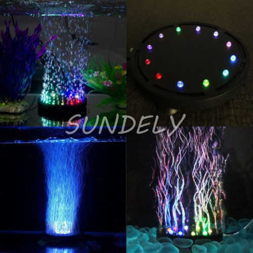 Acuario 12 Cortina De Burbujas De Aire Led Redondo Luz Sumer 1