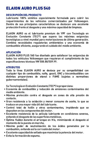 Aceite Ypf Auro Plus 5w40 X 1l 1