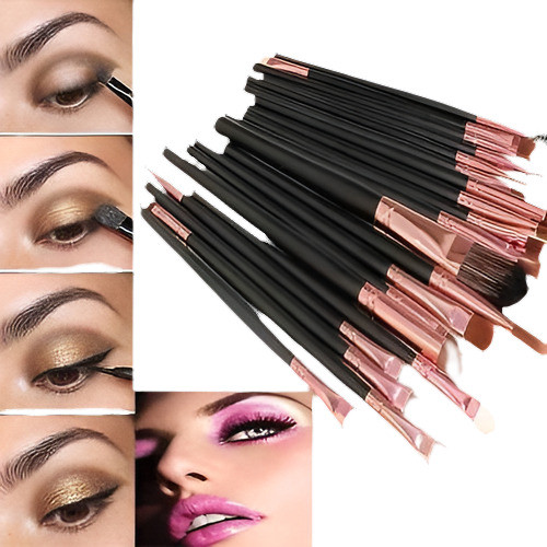 20pc Fundación Sombra De Ojos Brochas Profesional Kit Cosmét 0